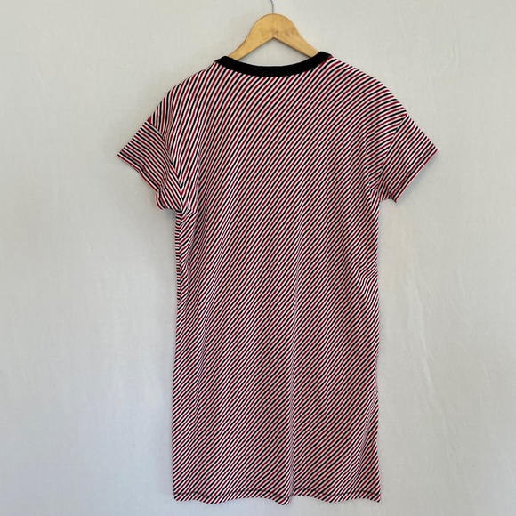 RAG & BONE Women’s Size Medium T-shirt Shift Dress Red White & Black Striped - Picture 2 of 6